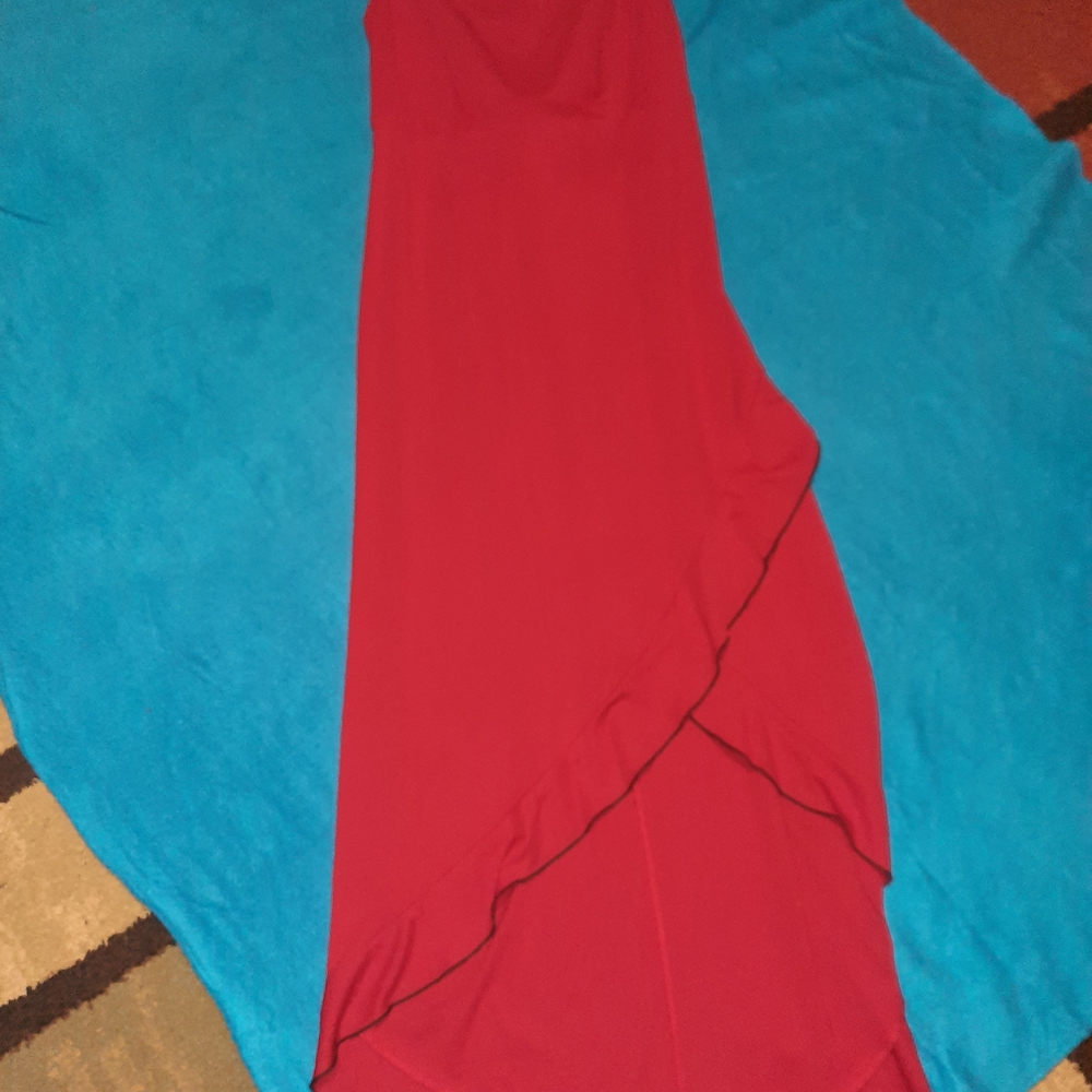 Vibrant Red Sleeveless Cocktail Gown Sz 15